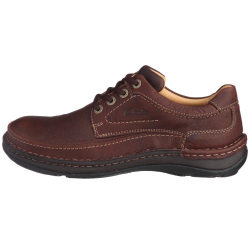Clarks Nature Three 20339005 - Zapatos casual de cuero nobuck para hombre, color marrón (Mahogany Leather), talla 42