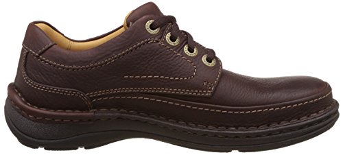 Clarks Nature Three 20339005 - Zapatos casual de cuero nobuck para hombre, color marrón (Mahogany Leather), talla 44