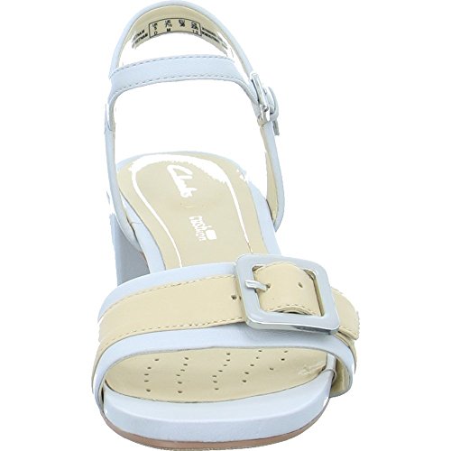 Clarks Orabella Shine, Sandalia con Pulsera Mujer, Azul (Ice Blue), 41 EU