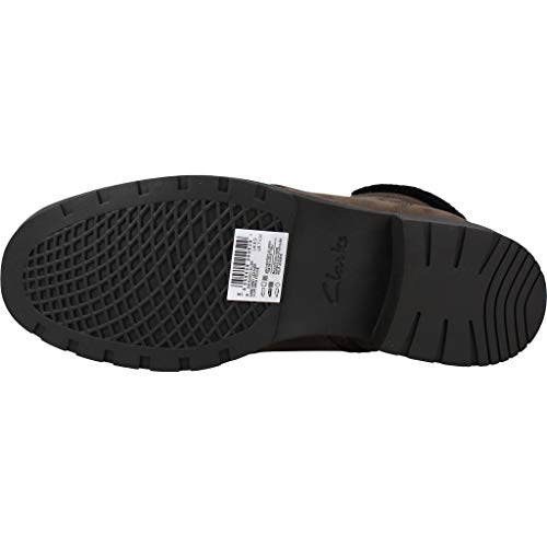 Clarks Orinoco Dusk, Botas Estilo Motero Mujer, Gris (Dark Grey Lea Dark Grey Lea), 39.5 EU