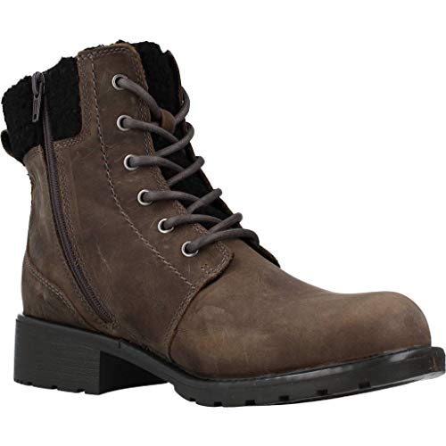 Clarks Orinoco Dusk, Botas Estilo Motero Mujer, Gris (Dark Grey Lea Dark Grey Lea), 39.5 EU
