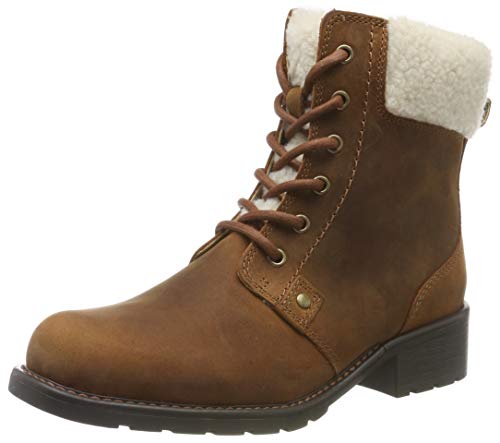 Clarks Orinoco Dusk, Botas Estilo Motero Mujer, Marrón (Tan Leather Tan Leather), 37 EU