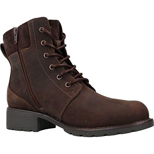 Clarks Orinoco Spice, Botas Estilo Motero Mujer, Marrón (Dark Brown Nubuk), 36 EU