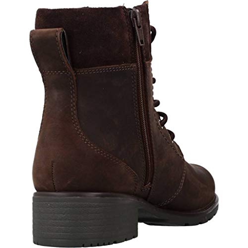 Clarks Orinoco Spice, Botas Estilo Motero Mujer, Marrón (Dark Brown Nubuk), 36 EU
