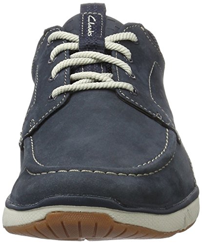 Clarks Orson Bay, Zapatos de Cordones Derby para Hombre, Azul (Navy Nubuck -), 42.5 EU