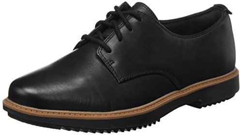 Clarks Raisie Bloom, Derby Mujer, Negro (Black Leather), 38 EU