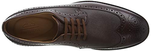 Clarks Ronnie Limit, Zapatos de Cordones Derby Hombre, Marrón (Dark Tan Lea Dark Tan Lea), 43 EU