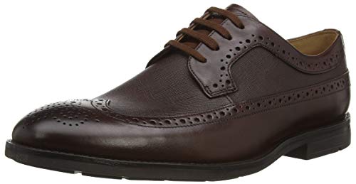 Clarks Ronnie Limit, Zapatos de Cordones Derby Hombre, Marrón (Dark Tan Lea Dark Tan Lea), 43 EU