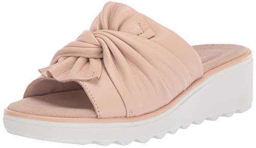 Clarks Sandalias de cuña Jillian Leap para mujer, beige (rojo rosado cuero), 43 EU