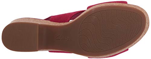 Clarks Sandalias de cuña Maritsa Lara para mujer, rosa (Gamuza fucsia), 36 EU