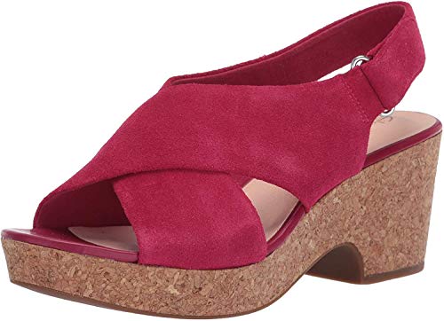 Clarks Sandalias de cuña Maritsa Lara para mujer, rosa (Gamuza fucsia), 36 EU