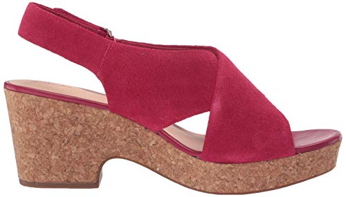 Clarks Sandalias de cuña Maritsa Lara para mujer, rosa (Gamuza fucsia), 36 EU