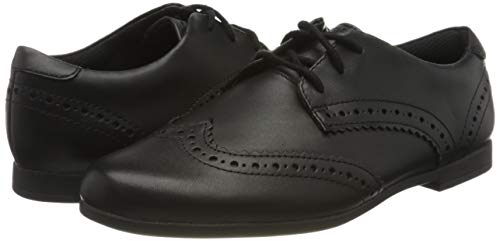 Clarks Scala Lace Y, Zapatos de Cordones Derby Mujer, Negro (Black Leather Black Leather), 36 EU