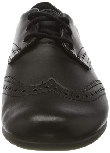 Clarks Scala Lace Y, Zapatos de Cordones Derby Mujer, Negro (Black Leather Black Leather), 36 EU