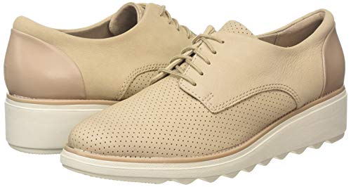 Clarks Sharon Crystal, Zapatos de Cordones Derby Mujer, Beige (Sand Sand), 39.5 EU