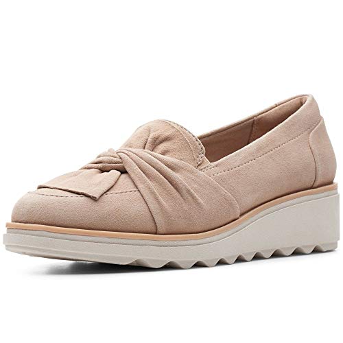 Clarks Sharon Dasher, Mocasines Mujer, Beige (Sand Suede Sand Suede), 41 EU