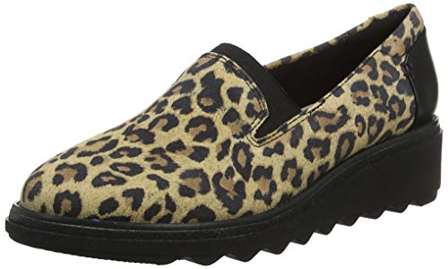 Clarks Sharon Dolly Mocasines Mujer, Multicolor (Leopard Print Leopard Print), 39 EU