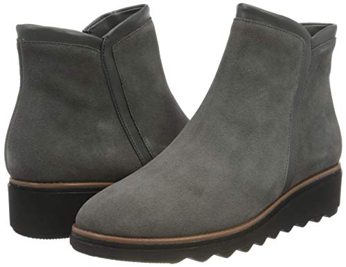 Clarks Sharon Heights, Botas Cortas al Tobillo Mujer, Ante Gris, 39 EU