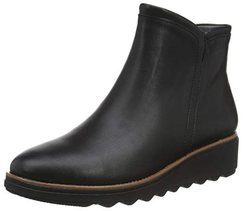 Clarks Sharon Heights, Botas Cortas al Tobillo Mujer, Cuero Negro, 42 EU
