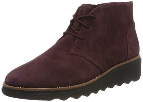 Clarks Sharon Hop, Botas Modelo Chukka Mujer, Marrón Burgundy, 39 EU