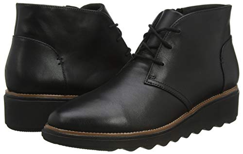 Clarks Sharon Hop, Botas Modelo Chukka Mujer, Negro (Black Leather), 41 EU