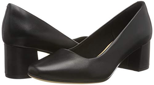 Clarks Sheer Rose, Zapatos de Tacón Mujer, Negro (Black Leather Black Leather), 37 EU