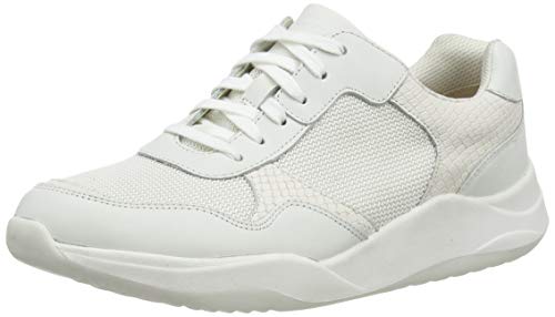 Clarks Sift Lace, Zapatillas Mujer, Blanco (White Combi White Combi), 37.5 EU