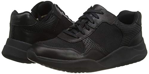 Clarks Sift Lace, Zapatillas Mujer, Negro (Black Snake Black Snake), 38 EU