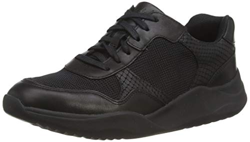 Clarks Sift Lace, Zapatillas Mujer, Negro (Black Snake Black Snake), 38 EU