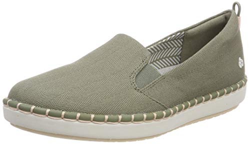 Clarks Step Glow Slip, Zapatillas sin Cordones Mujer, Beige (Olive Olive), 36 EU