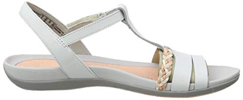 Clarks Tealite Grace, Sandalias con Tira Vertical para Mujer, Blanco (Blanco White Leather), 42 EU
