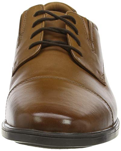 Clarks Tilden Cap, Zapatos de Cordones Derby Hombre, Negro (Black Leather), 43 EU