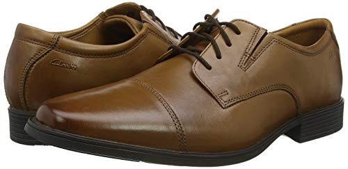 Clarks Tilden Cap, Zapatos de Cordones Derby Hombre, Negro (Black Leather), 43 EU