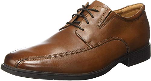 Clarks Tilden Walk, Zapatos de Cordones Derby Hombre, Marrón (Dark Tan Leather-), 47 EU