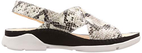 Clarks Tri Alexia, Sandalias de Talón Abierto Mujer, Beige (Grey Snake Grey Snake), 42 EU