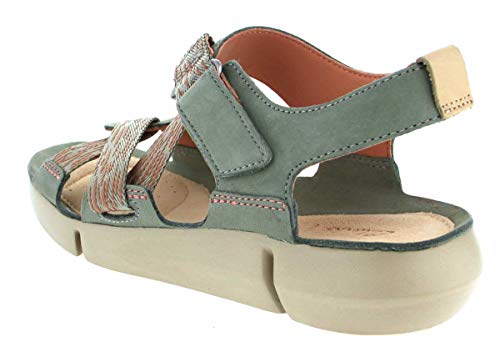 Clarks Tri Clover, Sandalias de Talón Abierto Mujer, Verde (Light Green), 39.5 EU