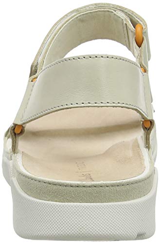 Clarks Tri Sporty, Sandalias de Talón Abierto Mujer, Beige (White Leather White Leather), 39 EU