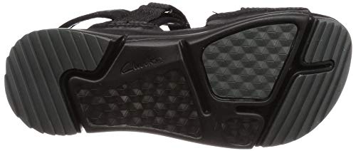 Clarks Tri Walk, Sandalias Mujer, Negro (Black Combi Black Combi), 36 EU
