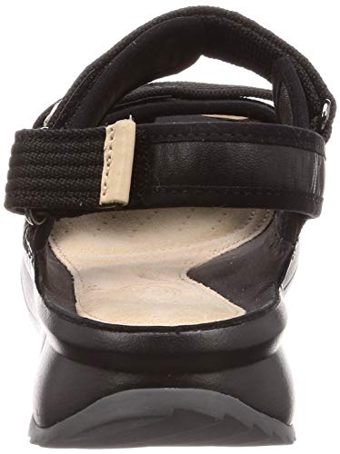 Clarks Tri Walk, Sandalias Mujer, Negro (Black Combi Black Combi), 36 EU