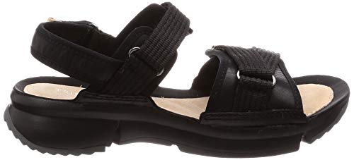 Clarks Tri Walk, Sandalias Mujer, Negro (Black Combi Black Combi), 41 EU