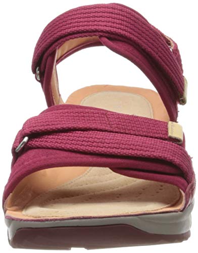 Clarks Tri Walk, Sandalias Mujer, Rojo (Berry Combi Berry Combi), 39 EU
