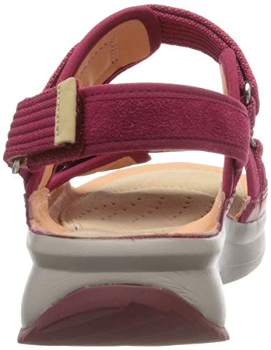 Clarks Tri Walk, Sandalias Mujer, Rojo (Berry Combi Berry Combi), 39 EU
