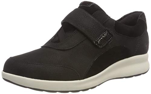Clarks Un Adorn Lo, Zapatos de Cordones Derby Mujer, Negro (Black Combi), 38 EU