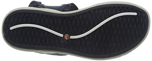 Clarks Un Bali Trek, Sandalias de Talón Abierto Mujer, Azul (Navy Combi Nbk Navy Combi Nbk), 40 EU