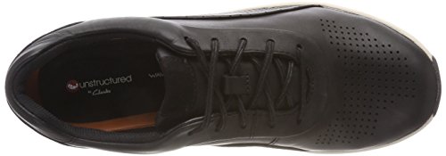 Clarks Un Cruise Lace, Zapatos de Cordones Derby para Mujer, Negro (Black Leather), 38 EU