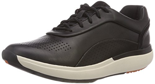 Clarks Un Cruise Lace, Zapatos de Cordones Derby para Mujer, Negro (Black Leather), 38 EU