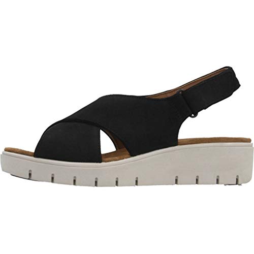Clarks Un Karely Sun, Chanclas Sandalias Flip-Flop, Negro (Black Nubuck-), 38 EU