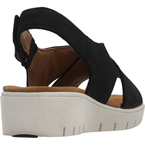 Clarks Un Karely Sun, Chanclas Sandalias Flip-Flop, Negro (Black Nubuck-), 39 EU