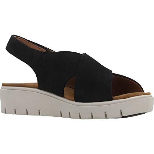 Clarks Un Karely Sun, Chanclas Sandalias Flip-Flop, Negro (Black Nubuck-), 39 EU