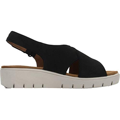 Clarks Un Karely Sun, Chanclas Sandalias Flip-Flop, Negro (Black Nubuck-), 39 EU